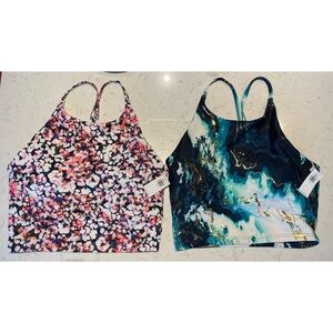 Old Navy longline sports bras / shelf-bra cropped tank tops - NWT